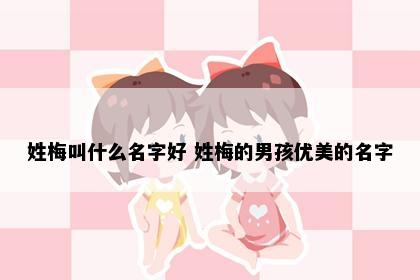 姓梅叫什么名字好 姓梅的男孩优美的名字